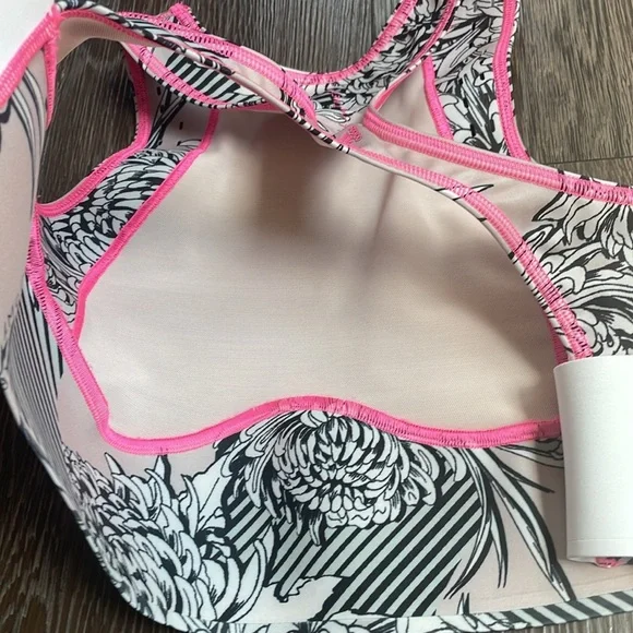 🧵Stella McCartney Adidas sports bra *Altered! chrysanthemum white black pink - Picture 6 of 11